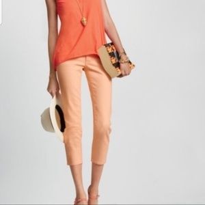 NWT Cabi Jeans peach coral mid-calf jeans size 6